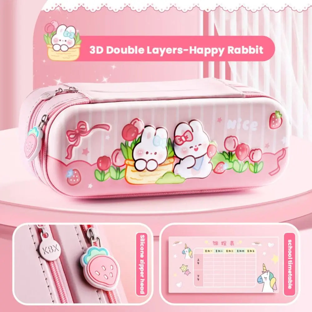Multifunctional 3D Pencil Case Double Layer Pen Box Waterproof  Pen Bag Gift