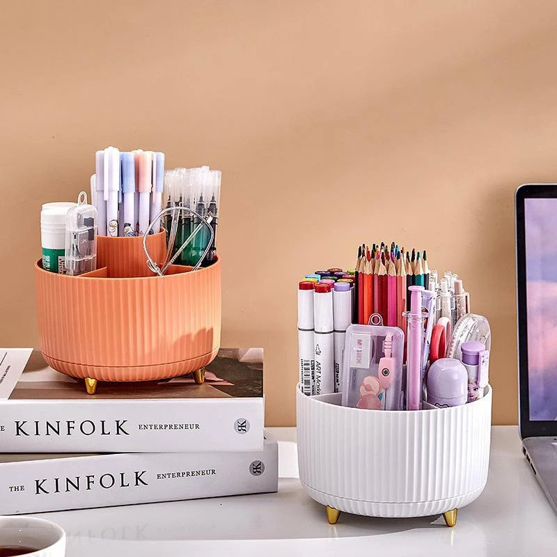 360° Rotating Makeup Organizer – Desktop Holder for Brushes, Lipstick & Jewelry