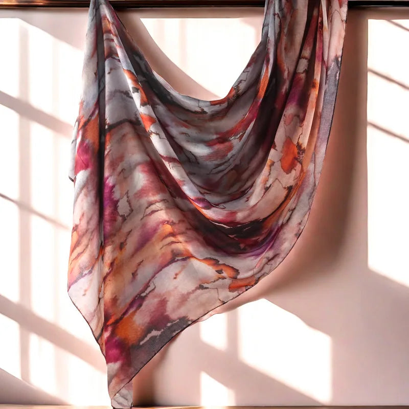 Watercolour Floral Printed Modal Hijab – Lightweight, Breathable, Soft Cotton Rayon Viscose Shawl for Muslim Women