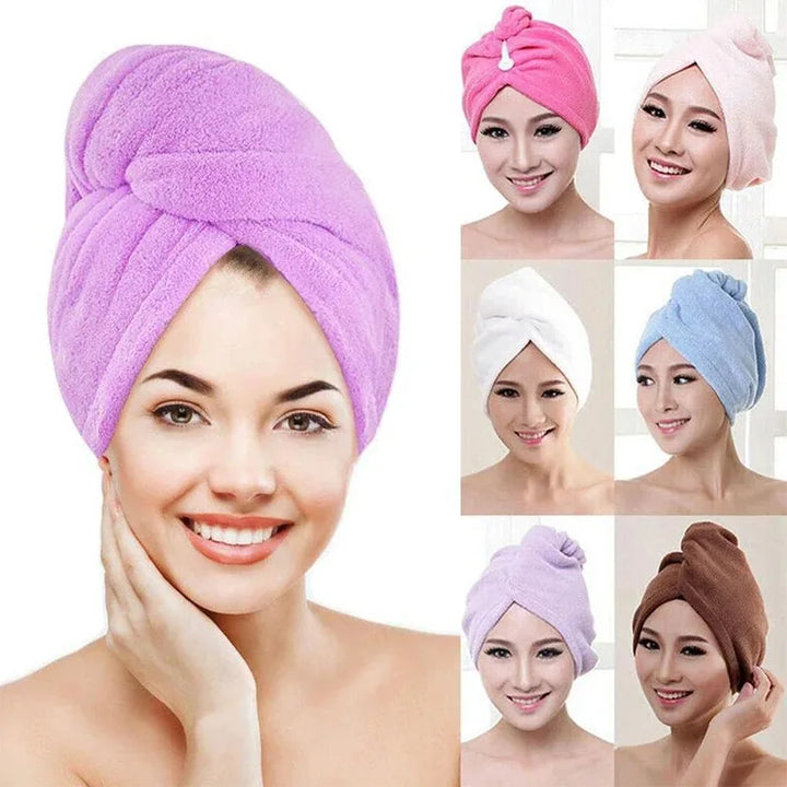 Microfiber Hair Towel Wrap – Super Absorbent Quick-Dry Hair Turban
