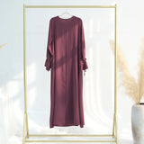 Muslim Women’s Modest Dress – Elegant Dubai Plain Abaya, Islamic Clothing, Loose Solid Turkey Robe