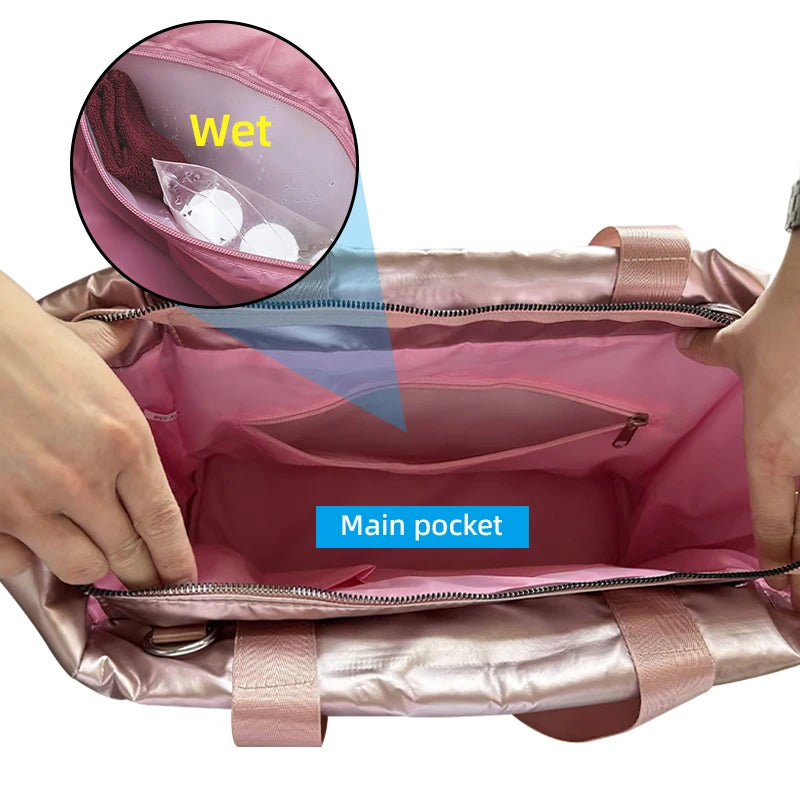 Women’s Yoga Mat Gym Bag – Large Capacity Fitness Tote, Travel Shoulder Bag with Zipper.