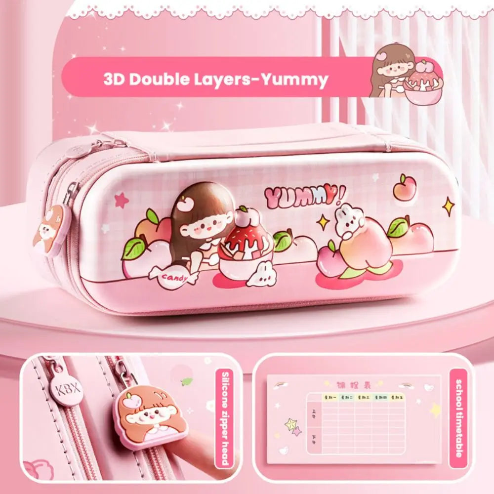 Multifunctional 3D Pencil Case Double Layer Pen Box Waterproof  Pen Bag Gift