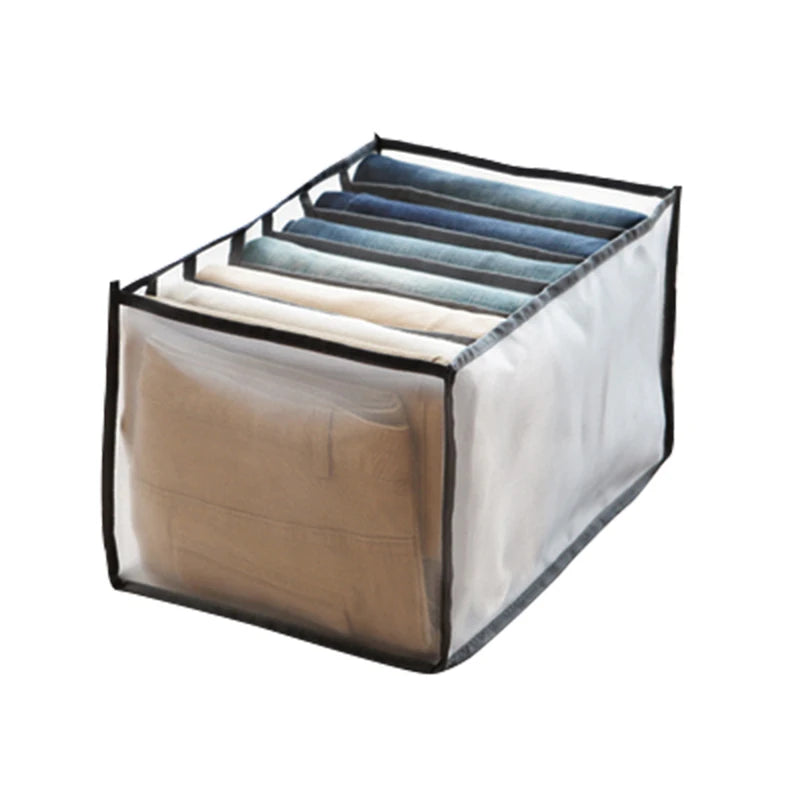 7-Grid Closet Organizer Box – Drawer Storage for Jeans, Socks & Pants