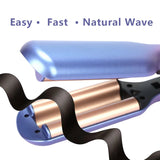 0.6" Triple Barrel Hair Waver – Ceramic Beach Waves Curling Iron with 5 Heat Settings
