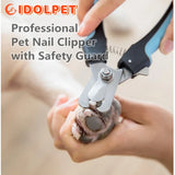 “Professional Pet Nail Clippers with Safety Guard – Stainless Steel Dog & Cat Grooming Scissors”