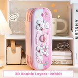 Multifunctional 3D Pencil Case Double Layer Pen Box Waterproof  Pen Bag Gift