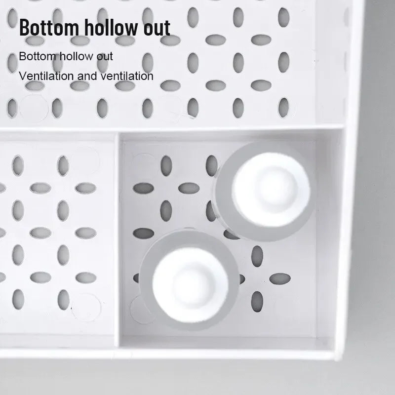 White Plastic Makeup Organizer – Drawer Storage Box for Cosmetics & Skincare