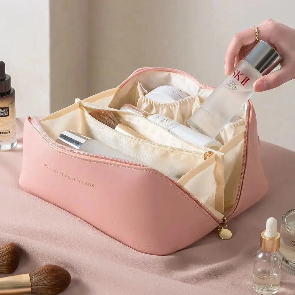 Women’s Makeup Organizer Bag – Luxury Travel Cosmetic Case with Zipper
