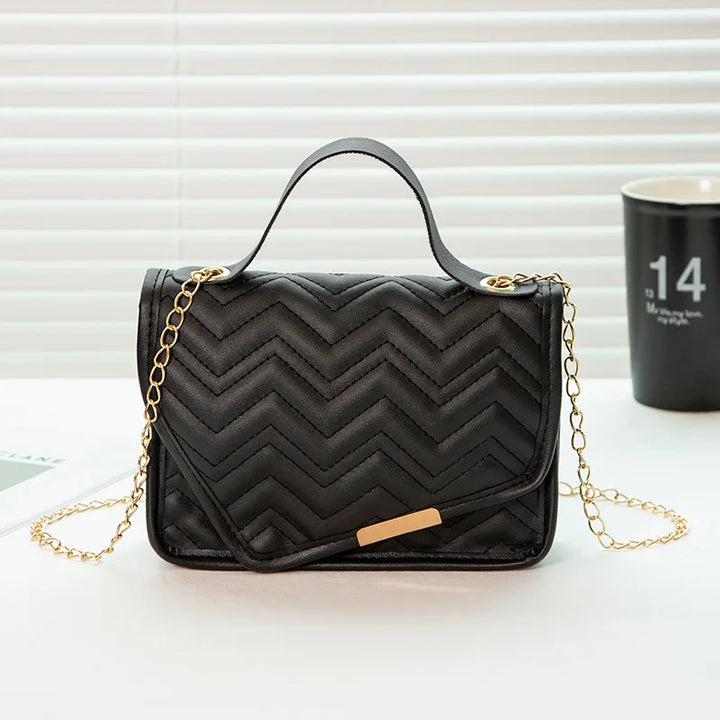 Women’s Luxury Messenger Bag – Embroidered Crossbody Handbag with Chain Strap