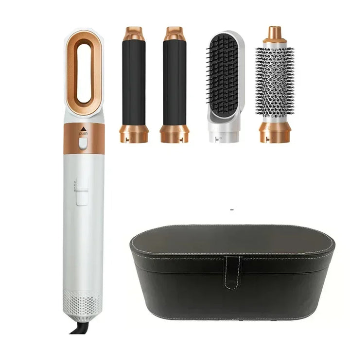 5-in-1 Hair Dryer & Hot Comb Set – Professional Curler, Straightener & Styling Tool