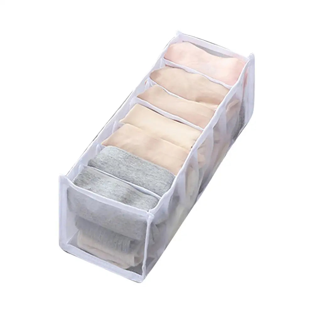 7-Grid Closet Organizer Box – Drawer Storage for Jeans, Socks & Pants