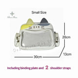 Korean Kawaii Cat  Bag – Cute PU Shoulder Bag with Transparent Pocket.