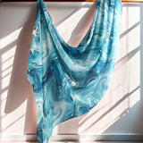 Watercolour Floral Printed Modal Hijab – Lightweight, Breathable, Soft Cotton Rayon Viscose Shawl for Muslim Women
