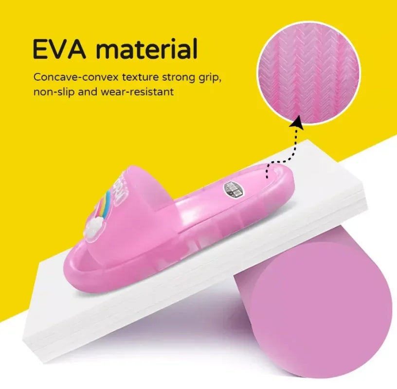 "Kids Unicorn Cartoon Slippers – Cute Light-Up Shoes for Boys & Girls"
