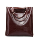 Women’s Genuine Cow Leather Tote – Large Vintage Handbag for Office & Daily Use