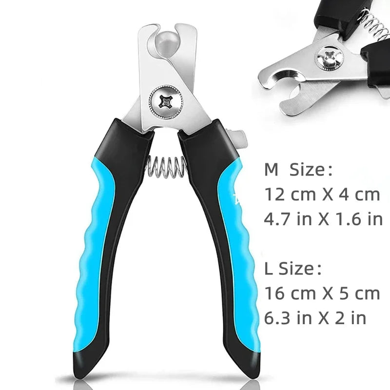 “Professional Pet Nail Clippers with Safety Guard – Stainless Steel Dog & Cat Grooming Scissors”
