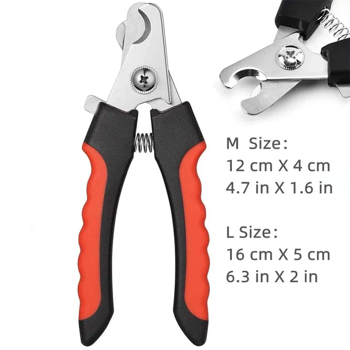 “Professional Pet Nail Clippers with Safety Guard – Stainless Steel Dog & Cat Grooming Scissors”