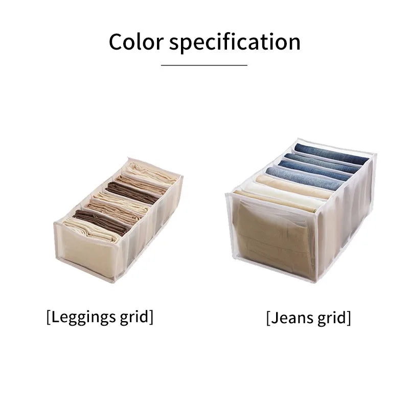 7-Grid Closet Organizer Box – Drawer Storage for Jeans, Socks & Pants