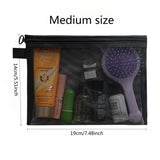 3-Size Nylon Mesh Makeup Bags – Waterproof Toiletry & Brush Organizer Pouches for Women