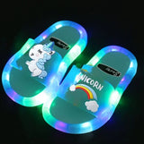 "Kids Unicorn Cartoon Slippers – Cute Light-Up Shoes for Boys & Girls"