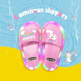 "Kids Unicorn Cartoon Slippers – Cute Light-Up Shoes for Boys & Girls"