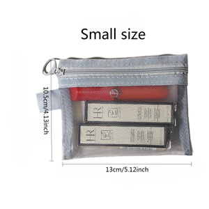 3-Size Nylon Mesh Makeup Bags – Waterproof Toiletry & Brush Organizer Pouches for Women