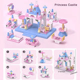 6-In-1 Girls Castle Building Block Kit - Create Unique Structures with Deformable Combinations Compatible