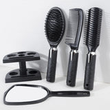 4-Pack Hair Comb & Brush Set with Mirror – Professional Styling & Massage Tool Kit