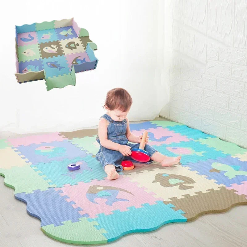 EVA Foam Baby Play Mat with Fence – Thick Puzzle Floor Mat for Kids & Toddlers