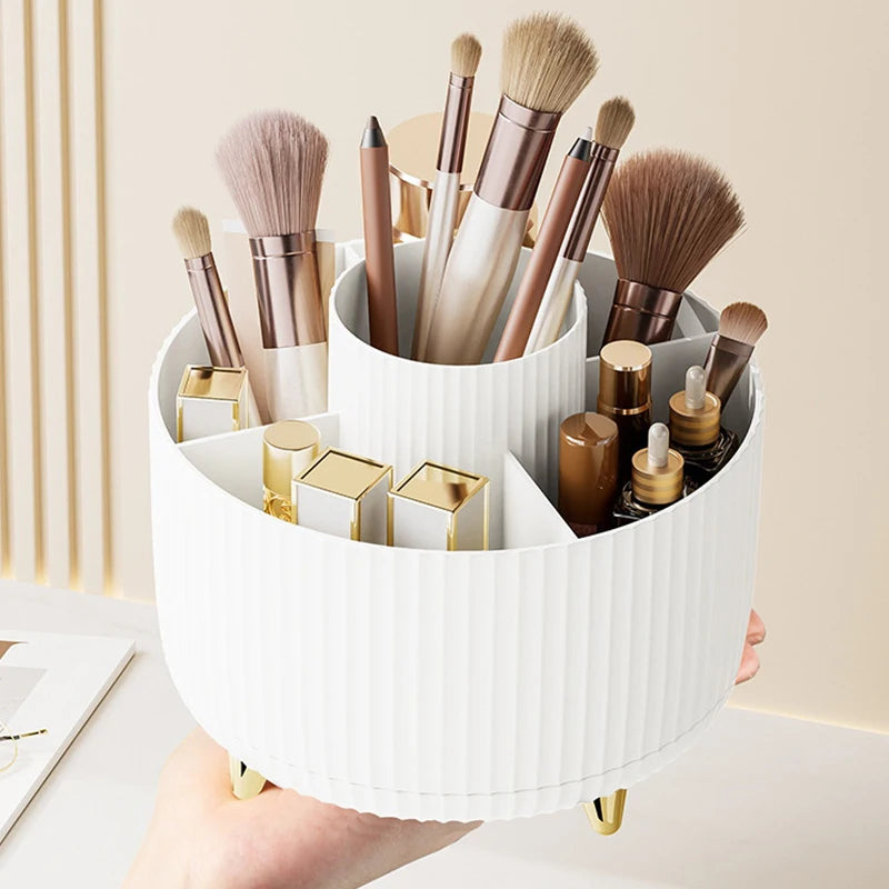 360° Rotating Makeup Organizer – Desktop Holder for Brushes, Lipstick & Jewelry