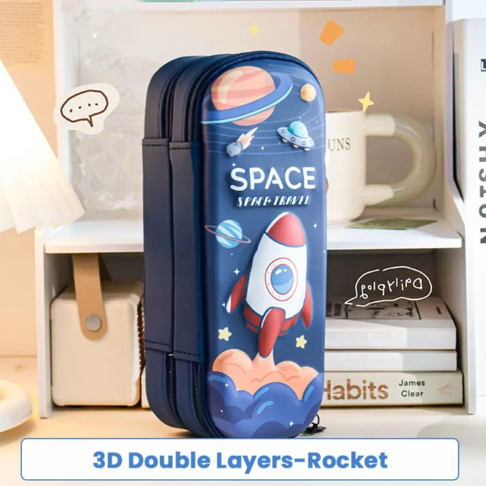 Multifunctional 3D Pencil Case Double Layer Pen Box Waterproof  Pen Bag Gift