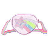 Rainbow Heart Kids Crossbody Bag – Cute Cartoon Coin Purse with Colorful Straps for Baby Girls