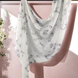 Watercolour Floral Printed Modal Hijab – Lightweight, Breathable, Soft Cotton Rayon Viscose Shawl for Muslim Women
