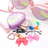 Rainbow Heart Kids Crossbody Bag – Cute Cartoon Coin Purse with Colorful Straps for Baby Girls
