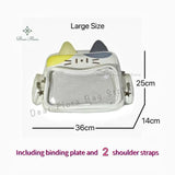 Korean Kawaii Cat  Bag – Cute PU Shoulder Bag with Transparent Pocket.