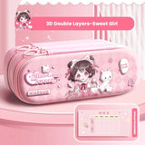 Multifunctional 3D Pencil Case Double Layer Pen Box Waterproof  Pen Bag Gift