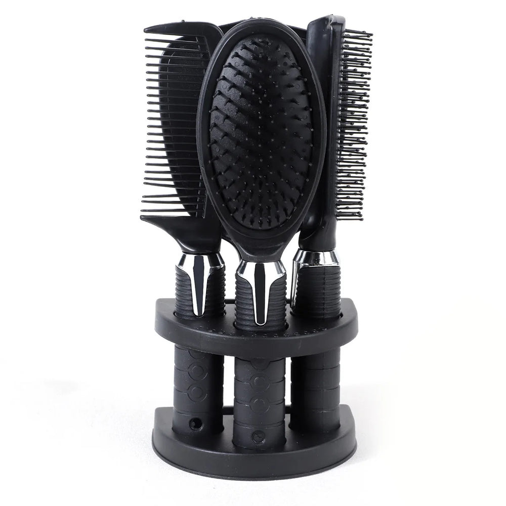 4-Pack Hair Comb & Brush Set with Mirror – Professional Styling & Massage Tool Kit