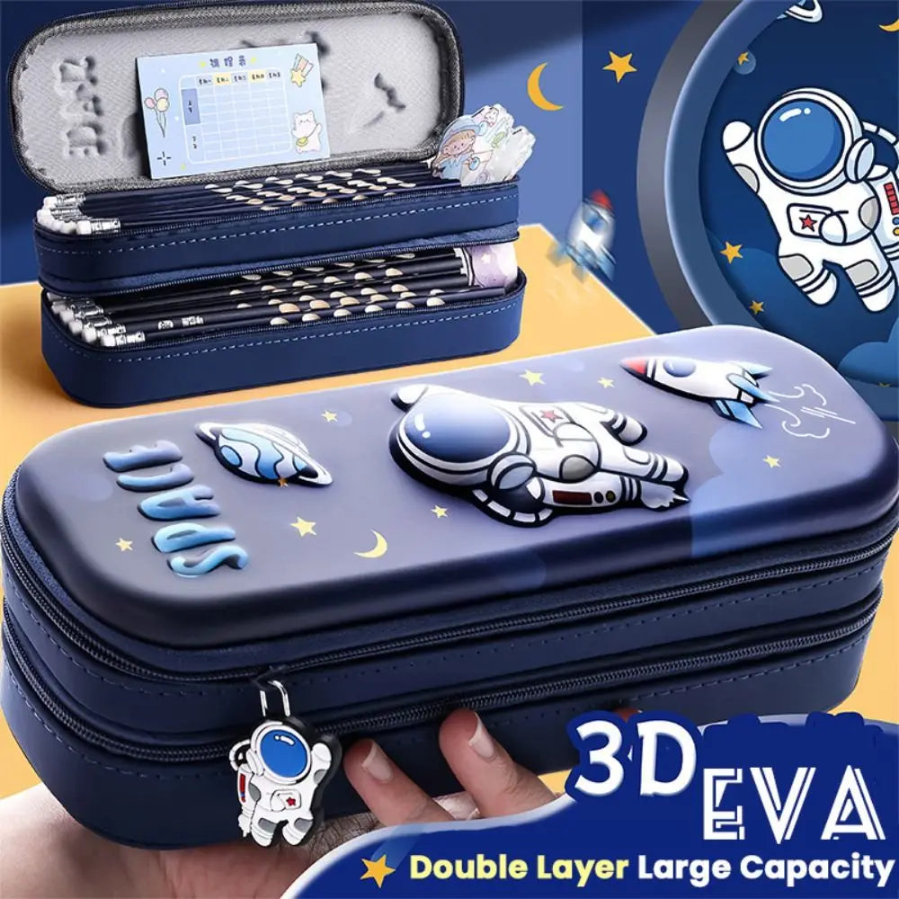 Multifunctional 3D Pencil Case Double Layer Pen Box Waterproof  Pen Bag Gift