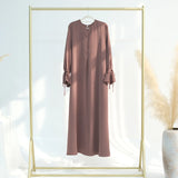 Muslim Women’s Modest Dress – Elegant Dubai Plain Abaya, Islamic Clothing, Loose Solid Turkey Robe