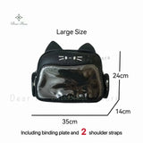 Korean Kawaii Cat  Bag – Cute PU Shoulder Bag with Transparent Pocket.