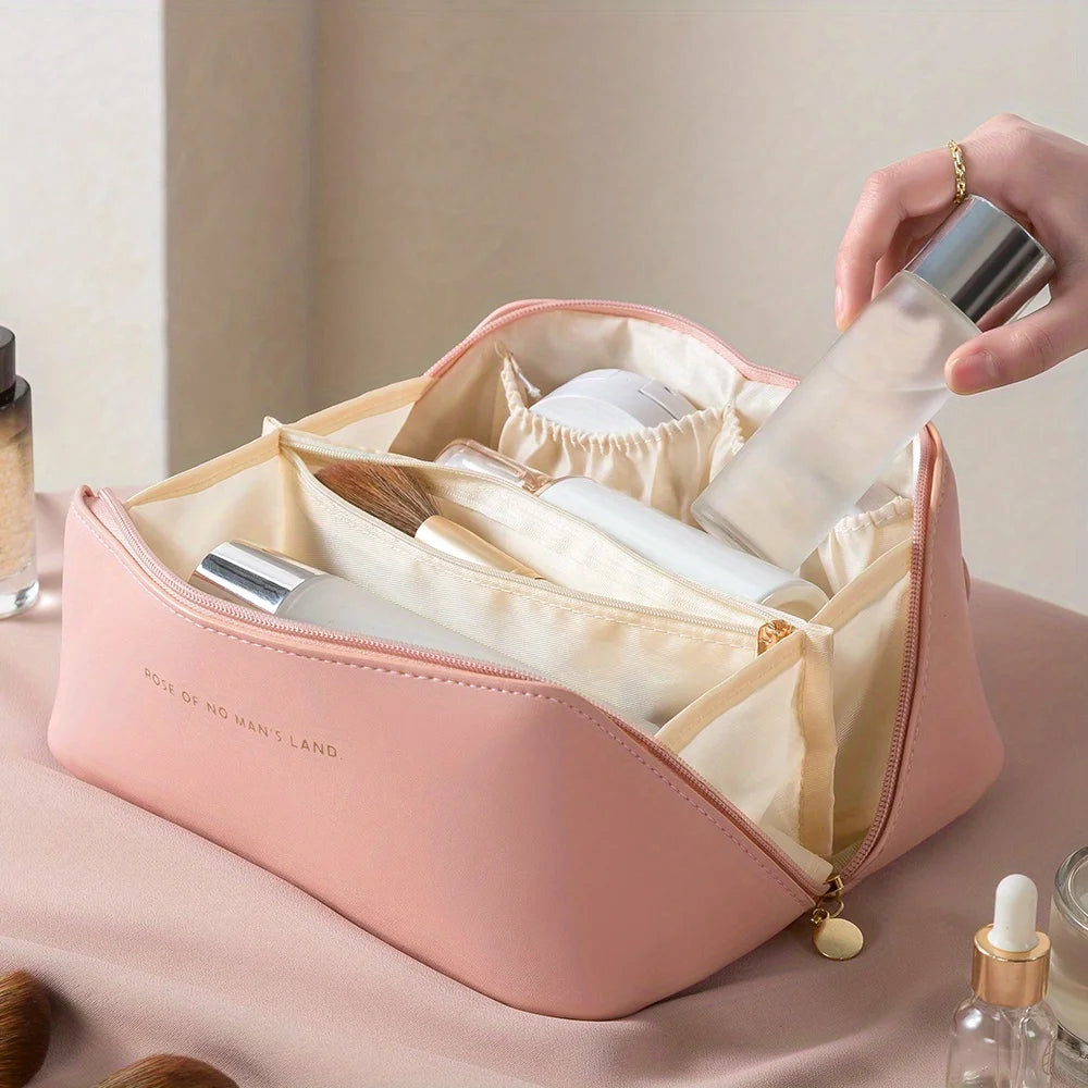 Women’s Makeup Organizer Bag – Luxury Travel Cosmetic Case with Zipper