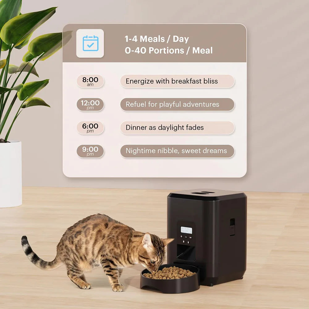 "Smart Automatic Pet Feeder – Timed Cat & Dog Food Dispenser with Slow Feed Bowl"