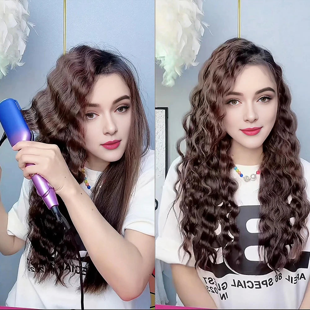 0.6" Triple Barrel Hair Waver – Ceramic Beach Waves Curling Iron with 5 Heat Settings