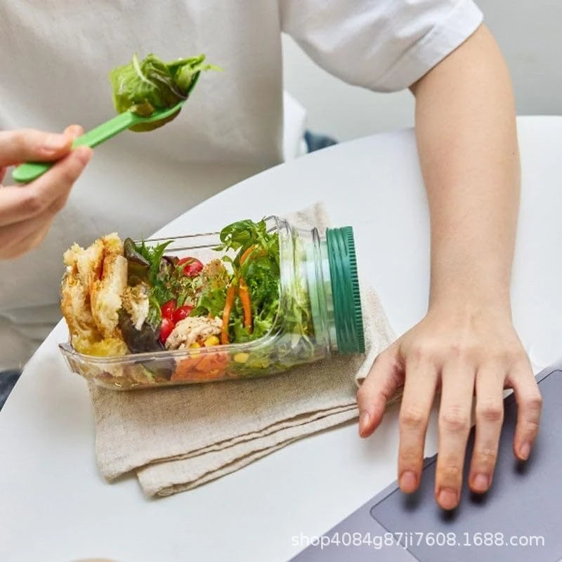 Salad Container Pod – Portable Leakproof Lunch Box with Vertical Layering for Fresh Salads