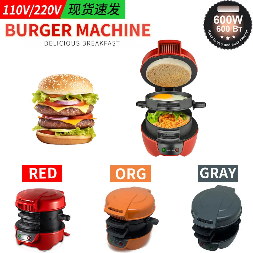 Multifunctional Breakfast Maker – Hamburger, Bread, Egg, Toaster & Electric Cake Pan