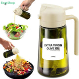 2-in-1 Oil Bottle – Dual-Function Olive Oil Sprayer & Pour Dispenser, Light-Blocking Design.