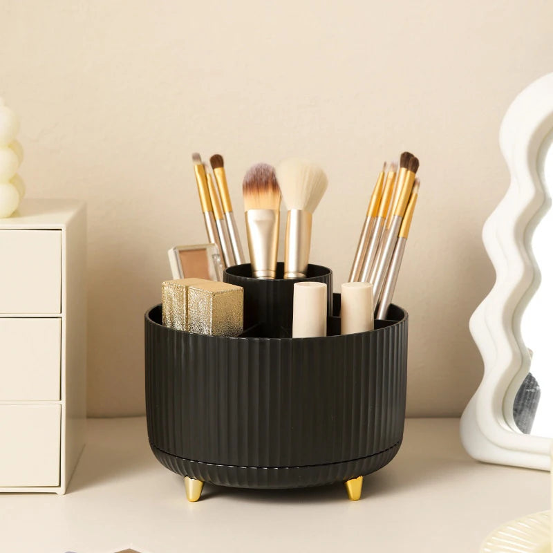 360° Rotating Makeup Organizer – Desktop Holder for Brushes, Lipstick & Jewelry