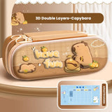 Multifunctional 3D Pencil Case Double Layer Pen Box Waterproof  Pen Bag Gift