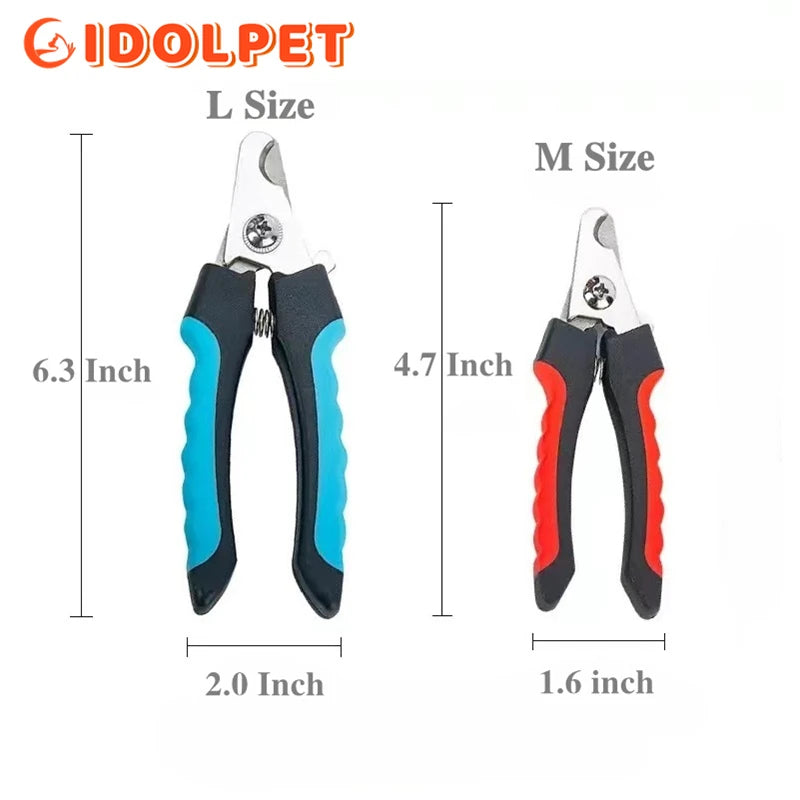 “Professional Pet Nail Clippers with Safety Guard – Stainless Steel Dog & Cat Grooming Scissors”
